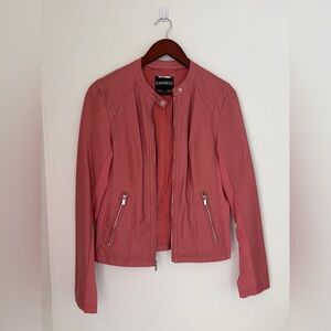 Express Women's Pink Leather Jacket